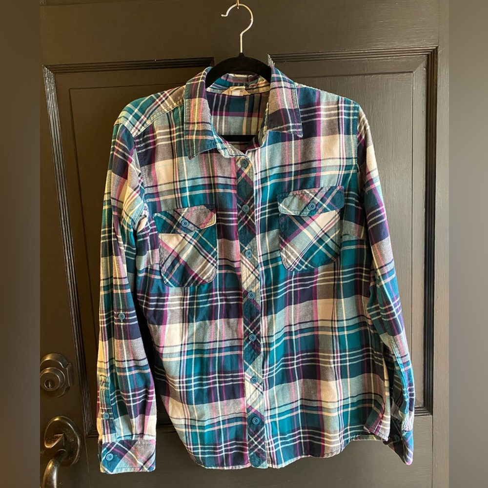 Duluth Trading Co. Plaid Button-Up Size Large